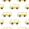 Tapeta: Yelow bus seamless pattern. doodle cars vector illustration.
