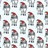 Tapeta: Zebra jest ubranym santa kapeluszy bezszwowego wzór. savannah