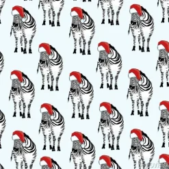 Tapeta: Zebra jest ubranym santa kapeluszy bezszwowego wzór. savannah