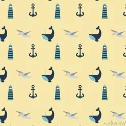 Tapeta: Zestaw morskich symbole bezszwowe wzór ikony wektorowych ilustracji