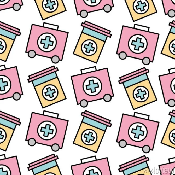 Tapeta: Zestaw pierwszej pomocy i ilustracji wektorowych obraz zbiorowy