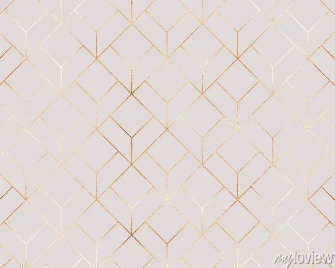 Tapeta: Złotawy wzór w stylu art deco