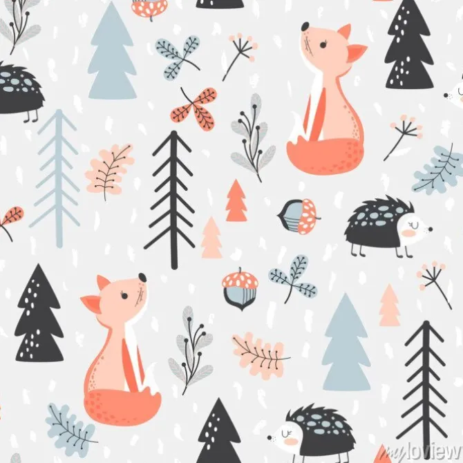 Tapeta: Zwierzątka leśne jesienią